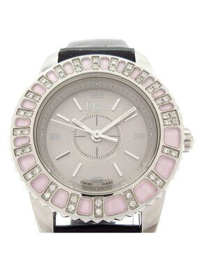 Dior Watch Crystal Diamond Bezel Silver